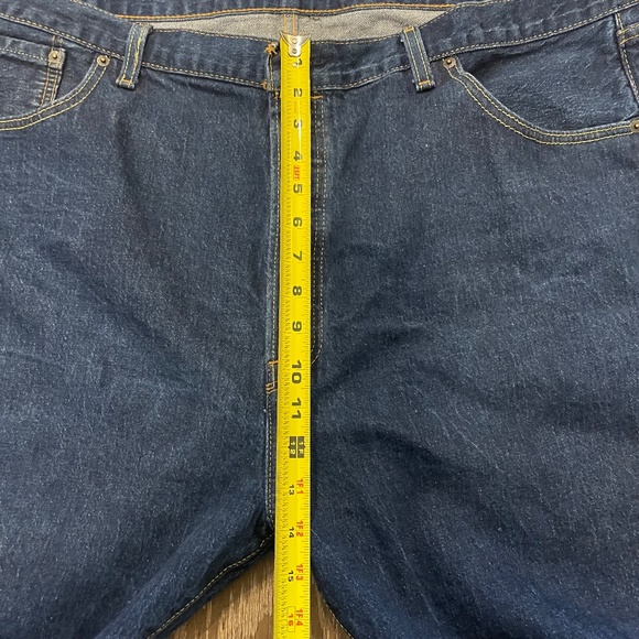 Levi's Original 501 Button Fly Denim Pre-washed Straight Leg Jeans 44x27 - Picture 12 of 16